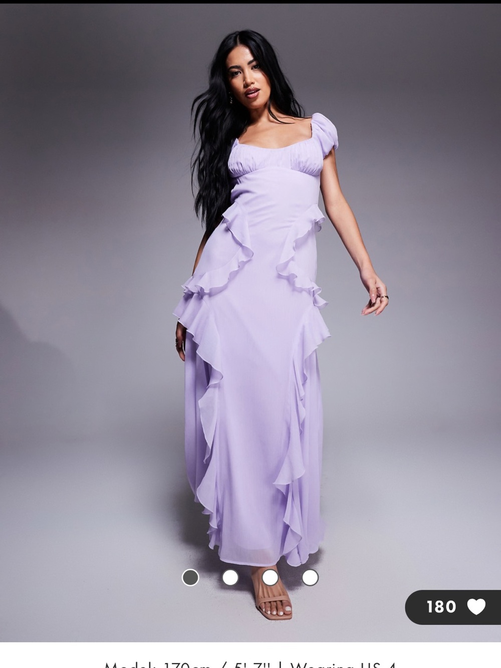 ASOS Lilac Ruffle Maxi Dress